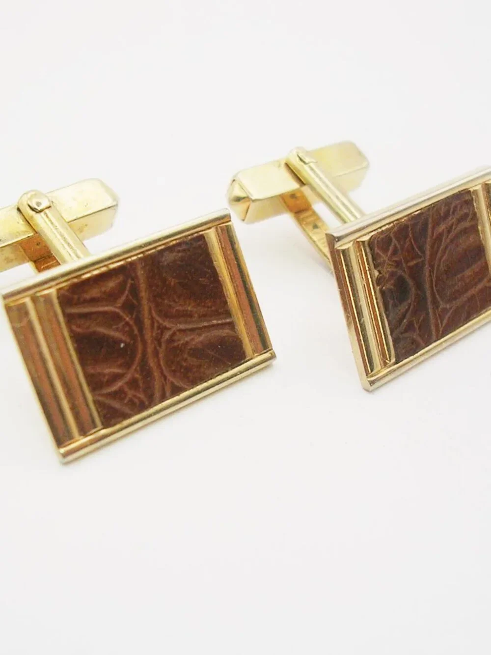 Vintage Cuff Links genuine Leather Formal Shirt Accessory Men's Wedding Jewelry